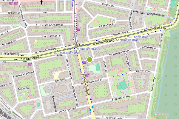 Ambulance-melding op Djakartaterras, Amsterdam op 25 mei, kaart-overzicht