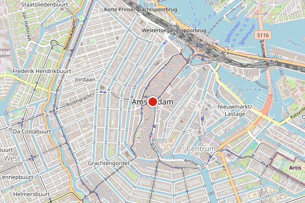Brandweer-melding op Amsterdam op 25 mei, kaart-overzicht