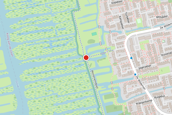 Brandweer-melding op Westerwindpad, Koog aan de Zaan op 25 mei, kaart-overzicht