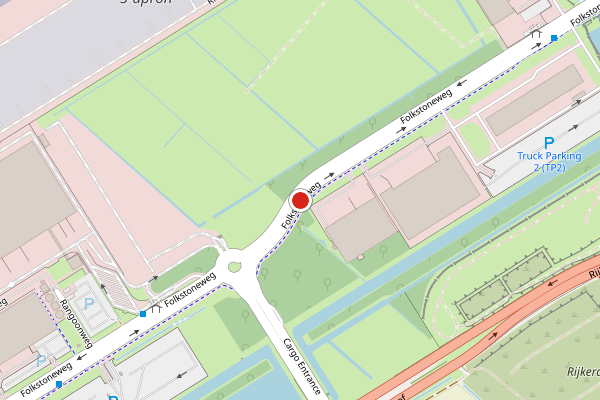 Brandweer-melding op Folkstoneweg, Schiphol op 28 mei, kaart-overzicht