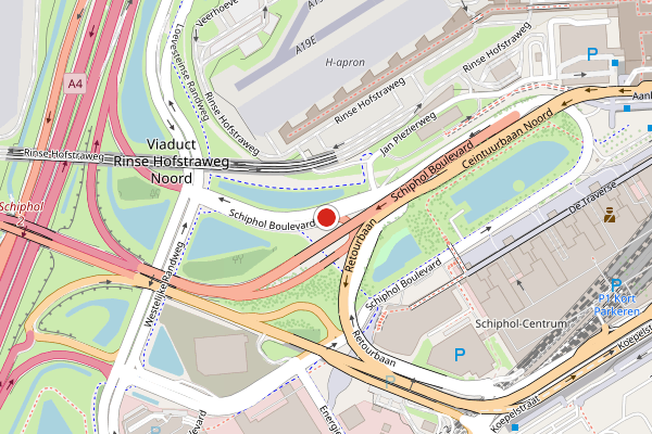 Brandweer-melding op Boulevard, Schiphol op 26 mei, kaart-overzicht