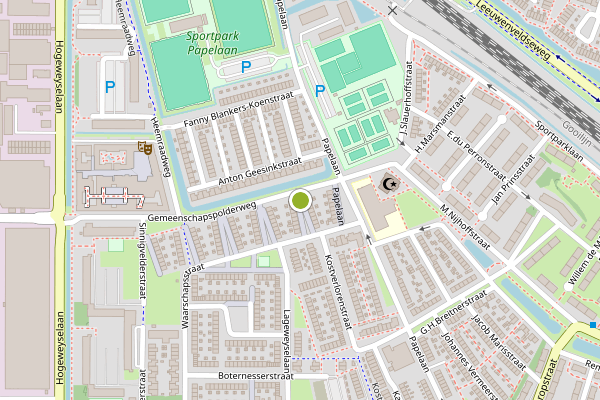 Ambulance-melding op Waarschapsstraat, Weesp op 27 mei, kaart-overzicht