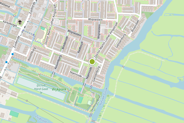 Ambulance-melding op Dr. M.L. Kingstraat, Landsmeer op 28 mei, kaart-overzicht