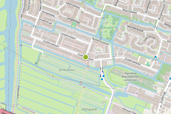 Ambulance-melding op Zuiderzeelaan, Landsmeer op 26 mei, kaart-overzicht