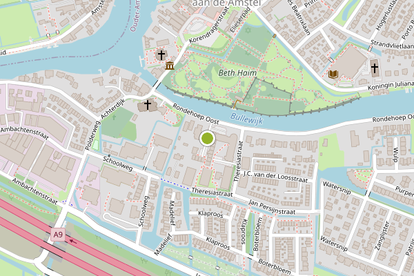 Ambulance-melding op Gezellenplein, Ouderkerk aan de Amstel op 28 mei, kaart-overzicht