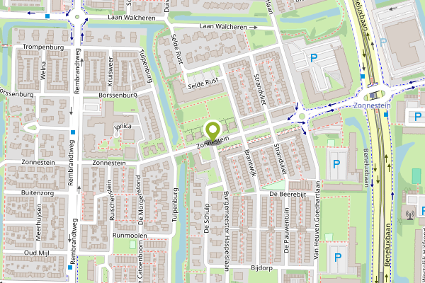 Ambulance-melding op Zonnestein, Amstelveen op 24 april, kaart-overzicht