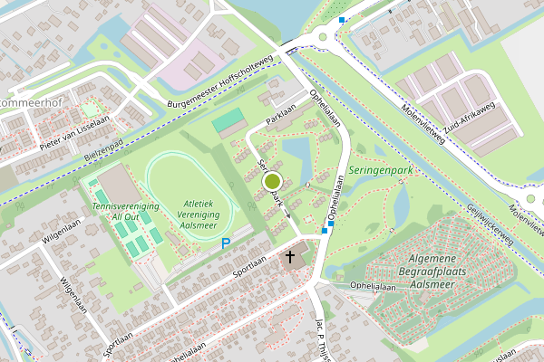 Ambulance-melding op Seringenpark, Aalsmeer op 27 mei, kaart-overzicht