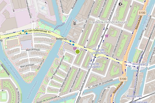 Ambulance-melding op Van Reigersbergenstraat, Amsterdam op 28 mei, kaart-overzicht