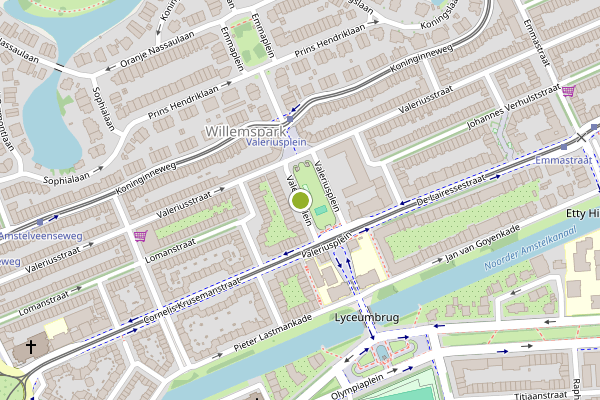 Ambulance-melding op Valeriusplein, Amsterdam op 28 mei, kaart-overzicht