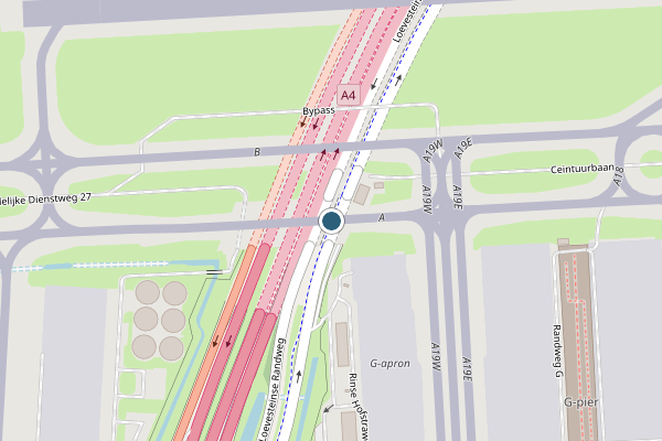 Politie-melding op Westelijke Randweg, Schiphol op 28 mei, kaart-overzicht