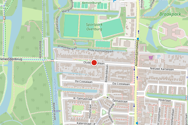 Brandweer-melding op Nieuwe Karselaan, Amstelveen op 28 mei, kaart-overzicht