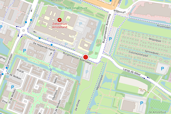 Brandweer-melding op Laan van de Helende Meesters, Amstelveen op 28 mei, kaart-overzicht
