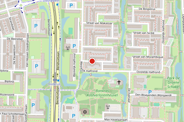Brandweer-melding op Straat van Magelhaens, Amstelveen op 28 mei, kaart-overzicht
