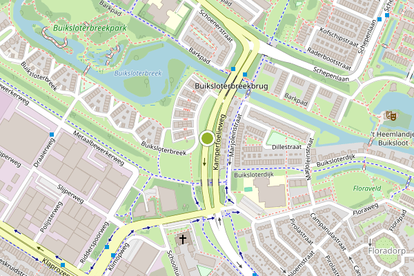 Ambulance-melding op Kamperfoelieweg, Amsterdam op 28 mei, kaart-overzicht