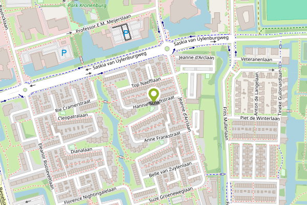 Ambulance-melding op Hannie Schaftstraat, Amstelveen op 23 april, kaart-overzicht