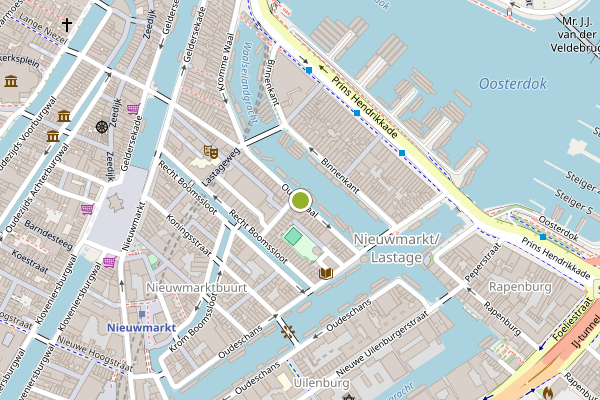 Ambulance-melding op Oude Waal, Amsterdam op 28 mei, kaart-overzicht