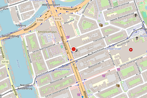 Brandweer-melding op Tilanusstraat, Amsterdam op 28 mei, kaart-overzicht