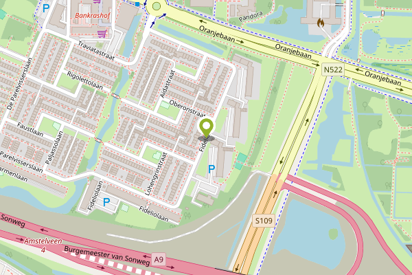 Ambulance-melding op Fideliolaan, Amstelveen op 27 april, kaart-overzicht