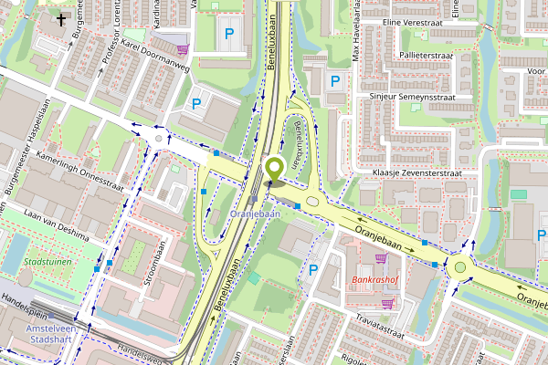 Ambulance-melding op Oranjebaan, Amstelveen op 27 april, kaart-overzicht