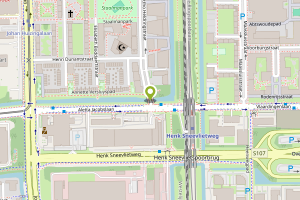 Ambulance-melding op Ottho Heldringstraat, Amsterdam op 27 april, kaart-overzicht