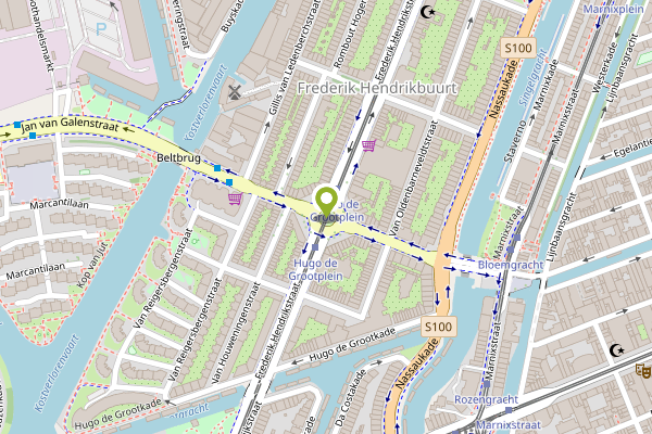 Ambulance-melding op Hugo de Grootplein, Amsterdam op 27 april, kaart-overzicht