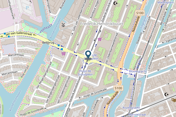 Politie-melding op Hugo de Grootplein, Amsterdam op 27 april, kaart-overzicht
