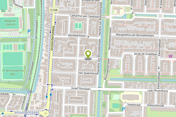 Ambulance-melding op Koen van Oosterwijklaan, Amstelveen op 23 april, kaart-overzicht