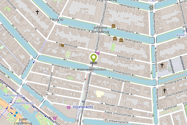 Ambulance-melding op Vijzelstraat, Amsterdam op 27 april, kaart-overzicht