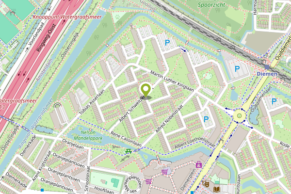 Ambulance-melding op Gustave Stresemannstraat, Diemen op 27 april, kaart-overzicht