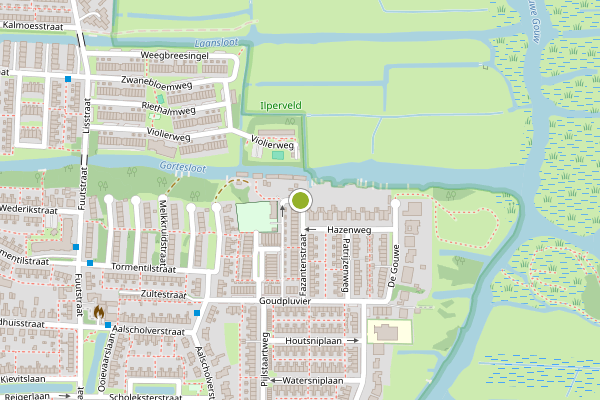 Ambulance-melding op Fazantenstraat, Landsmeer op 29 mei, kaart-overzicht