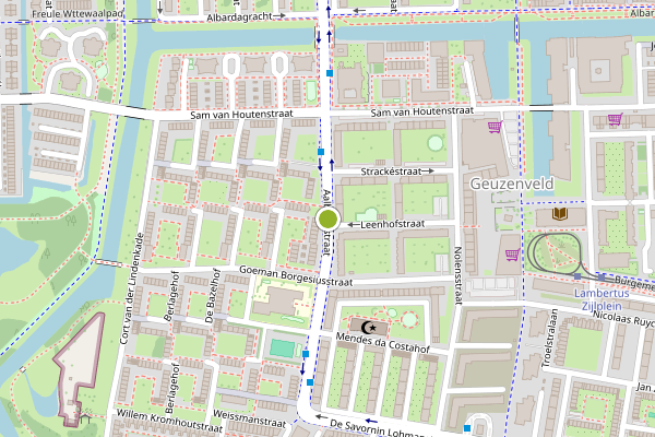 Ambulance-melding op Aalbersestraat, Amsterdam op 29 mei, kaart-overzicht
