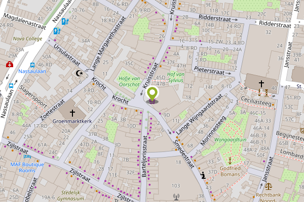 Ambulance-melding op Kruisstraat, Haarlem op 27 april, kaart-overzicht