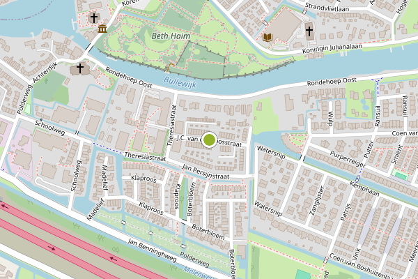 Ambulance-melding op J.C. van der Loosstraat, Ouderkerk aan de Amstel op 29 mei, kaart-overzicht