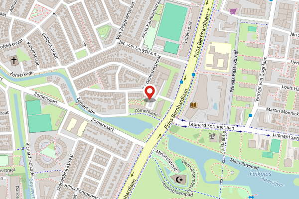 Brandweer-melding op Hasebroekstraat, Haarlem op 27 april, kaart-overzicht