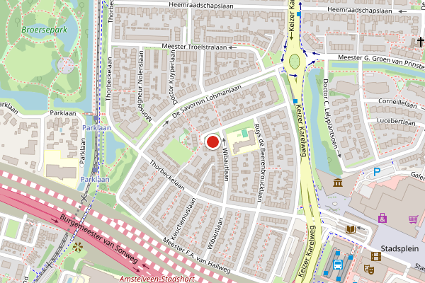 Brandweer-melding op Cort van der Lindenplantsoen, Amstelveen op 29 mei, kaart-overzicht