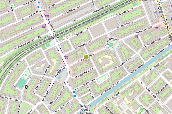 Ambulance-melding op Pretoriusstraat, Amsterdam op 29 mei, kaart-overzicht