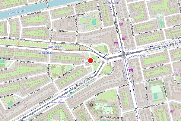 Brandweer-melding op Victorieplein, Amsterdam op 29 mei, kaart-overzicht
