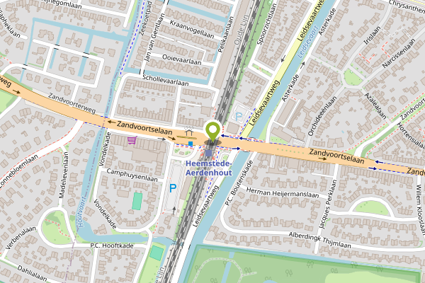 Ambulance-melding op Zandvoortselaan, Heemstede op 28 april, kaart-overzicht