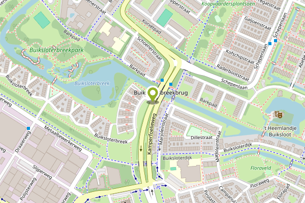 Ambulance-melding op Kamperfoelieweg, Amsterdam op 24 april, kaart-overzicht