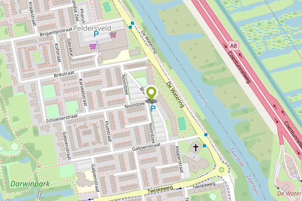 Ambulance-melding op Brandaris, Zaandam op 28 april, kaart-overzicht