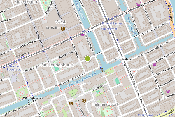 Ambulance-melding op Jacob van Lennepstraat, Amsterdam op 29 mei, kaart-overzicht