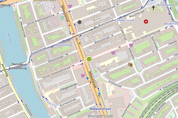 Ambulance-melding op Derde Oosterparkstraat, Amsterdam op 29 mei, kaart-overzicht