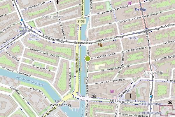 Ambulance-melding op Ruysdaelkade, Amsterdam op 29 mei, kaart-overzicht