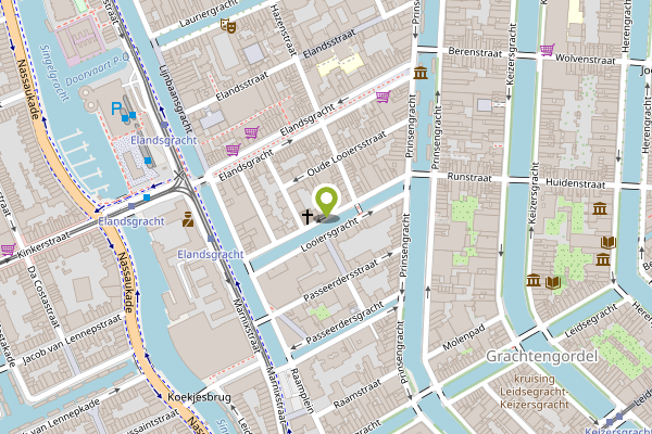 Ambulance-melding op Looiersgracht, Amsterdam op 24 april, kaart-overzicht