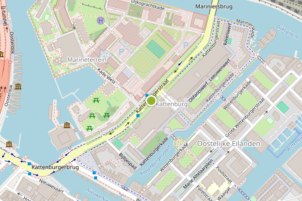 Ambulance-melding op Kattenburgerstraat, Amsterdam op 29 mei, kaart-overzicht