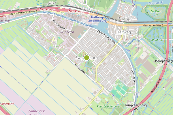 Ambulance-melding op Kp Raasdorp, Zwanenburg op 19 mei, kaart-overzicht