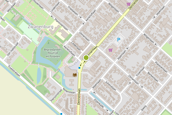 Ambulance-melding op Dennenlaan, Zwanenburg op 14 mei, kaart-overzicht