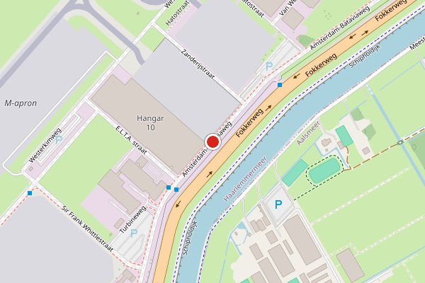Brandweer-melding op Amsterdam-Bataviaweg, Schiphol op 29 mei, kaart-overzicht