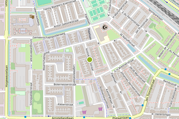 Ambulance-melding op Kostverlorenstraat, Weesp op 30 mei, kaart-overzicht