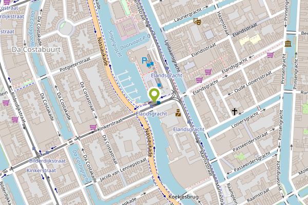 Ambulance-melding op Elandsgracht, Amsterdam op 24 april, kaart-overzicht